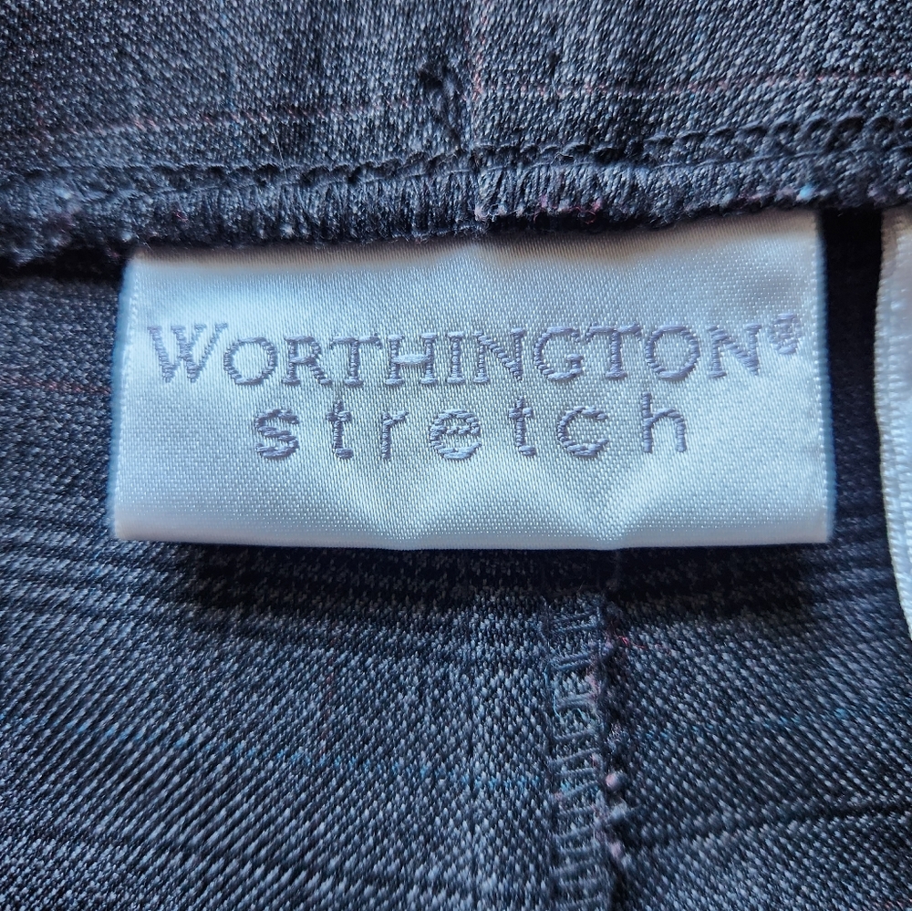 Worthington Stretch Gray Plaid Pant, Size 10 - Picture 4 of 8